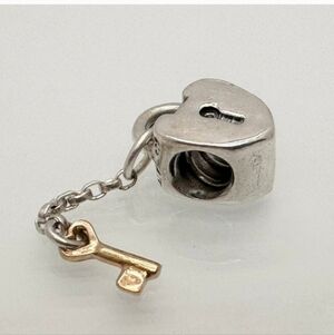 Retired Sterling Silver And Gold Pandora Charm